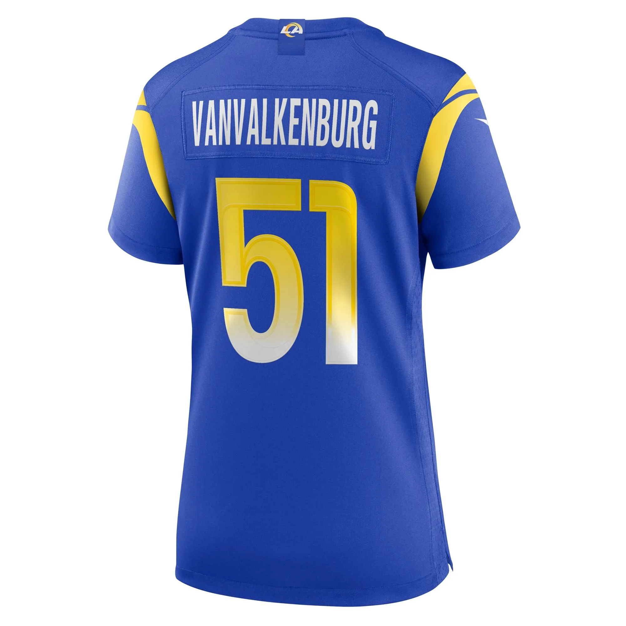 Zach VanValkenburg Los Angeles Rams  Women's Team Game Jersey - Royal