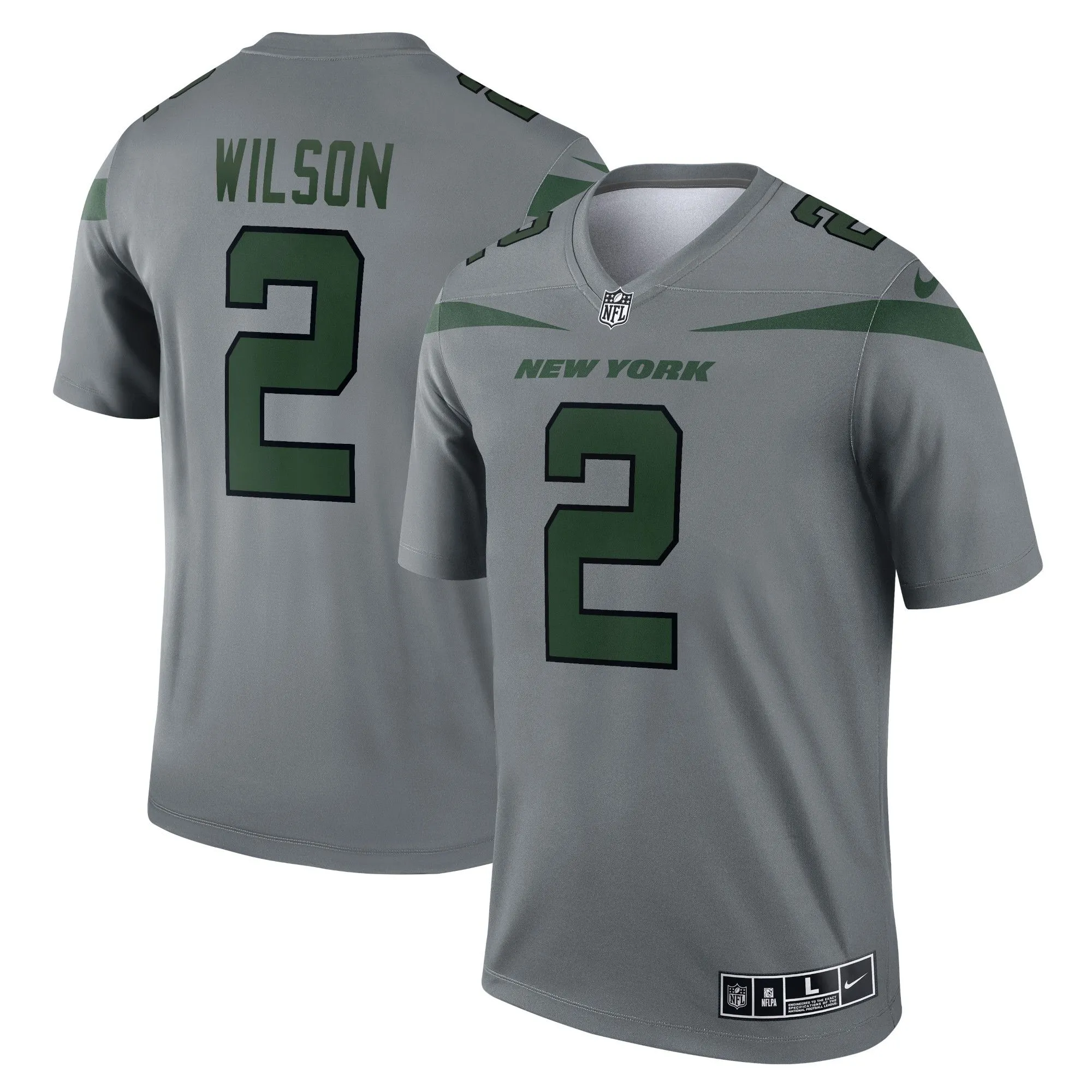 Zach Wilson New York Jets  Inverted Legend Jersey - Gray