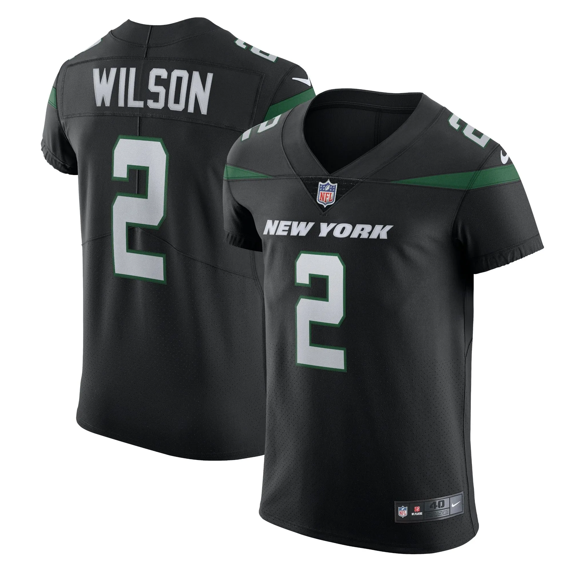 Zach Wilson New York Jets  Vapor Elite Jersey - Stealth Black