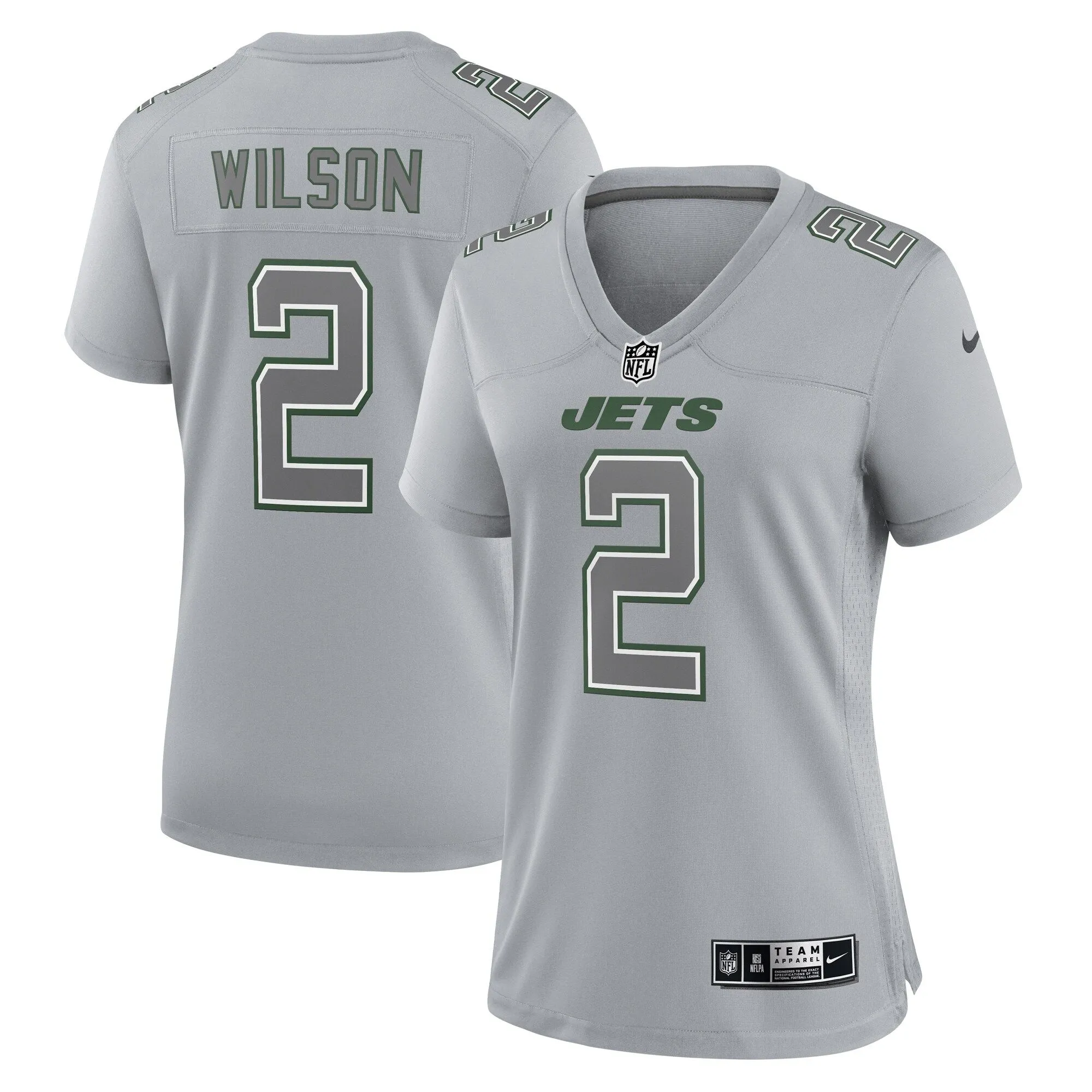 Zach Wilson New York Jets  Women's Atmosphere Fashion Game Jersey - Gray