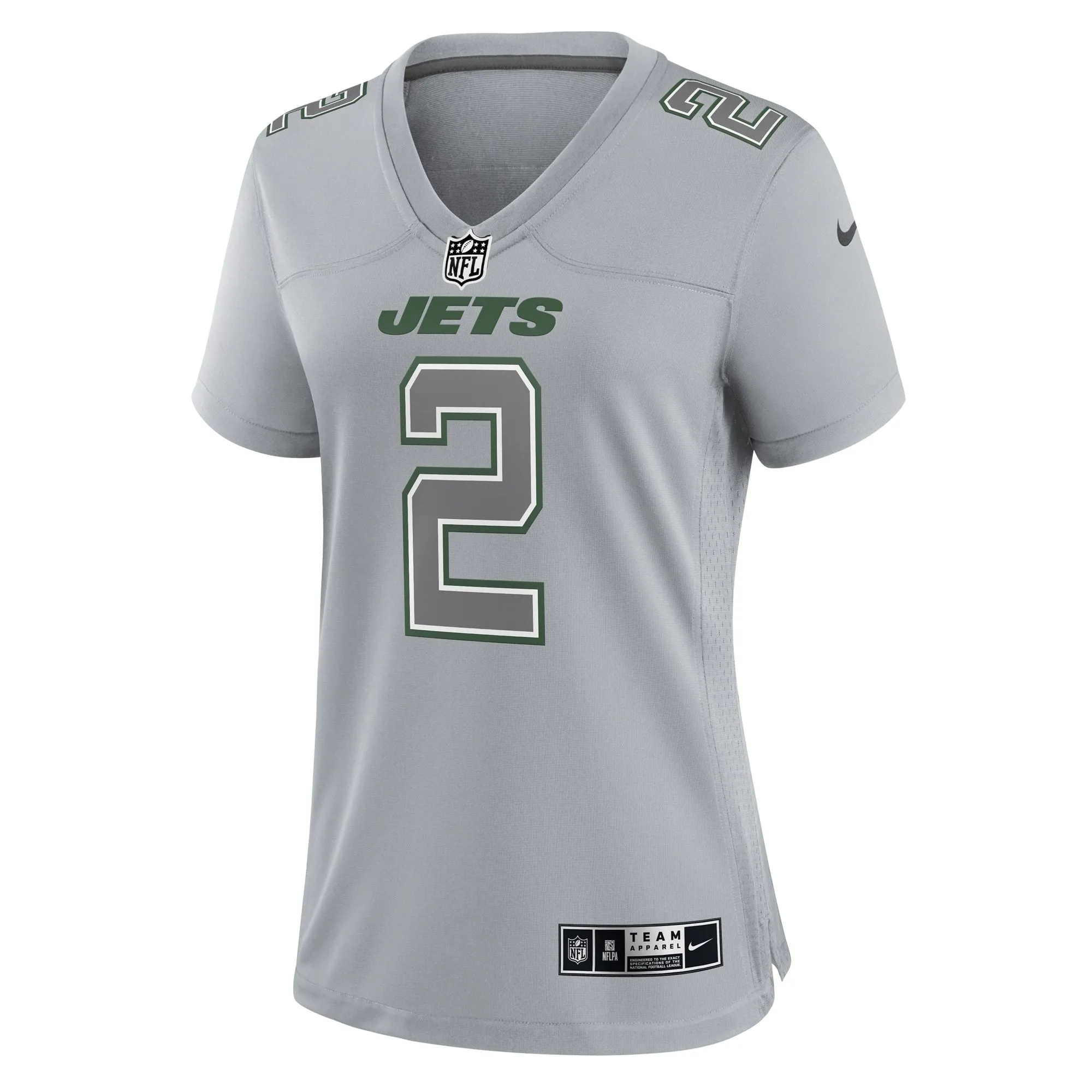 Zach Wilson New York Jets  Women's Atmosphere Fashion Game Jersey - Gray