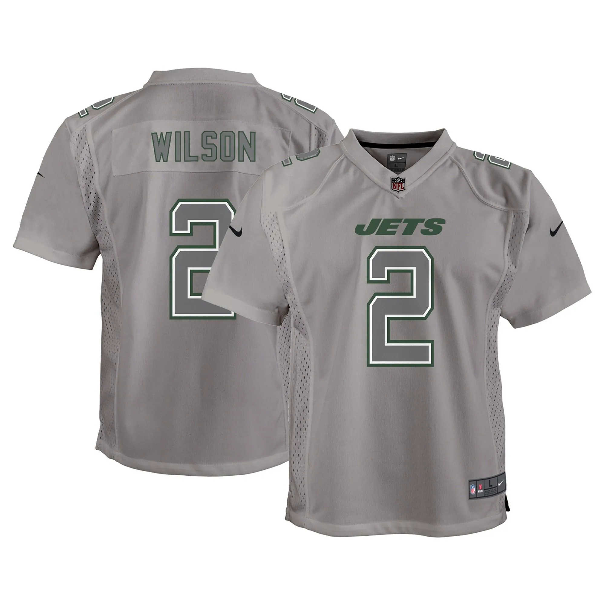 Zach Wilson New York Jets  Youth Atmosphere Game Jersey - Gray