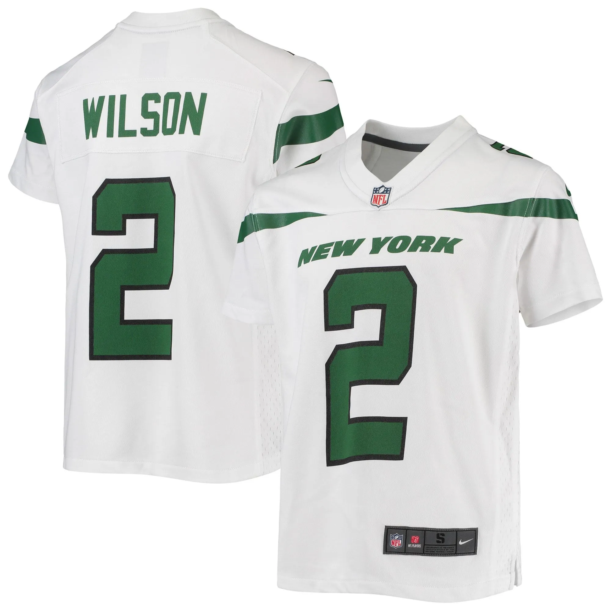 Zach Wilson New York Jets  Youth Game Jersey - White