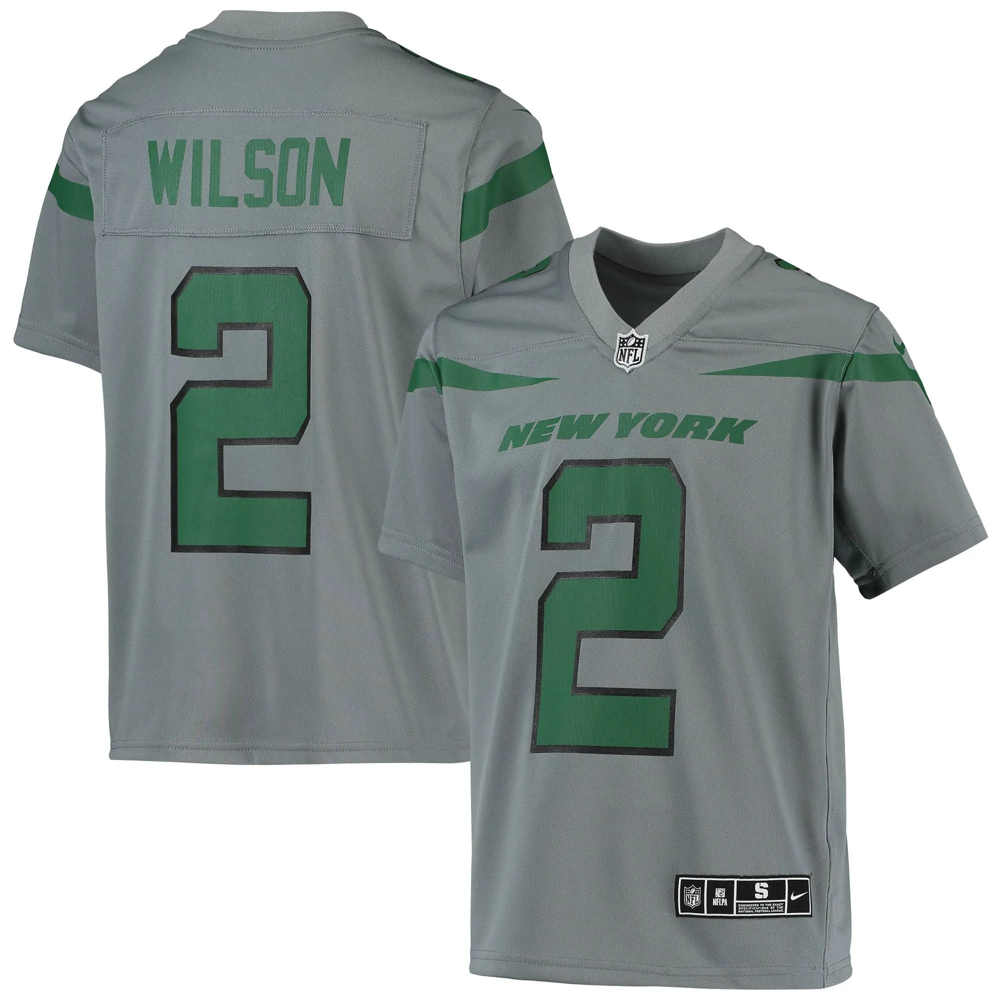 Zach Wilson New York Jets  Youth Inverted Team Game Jersey - Gray