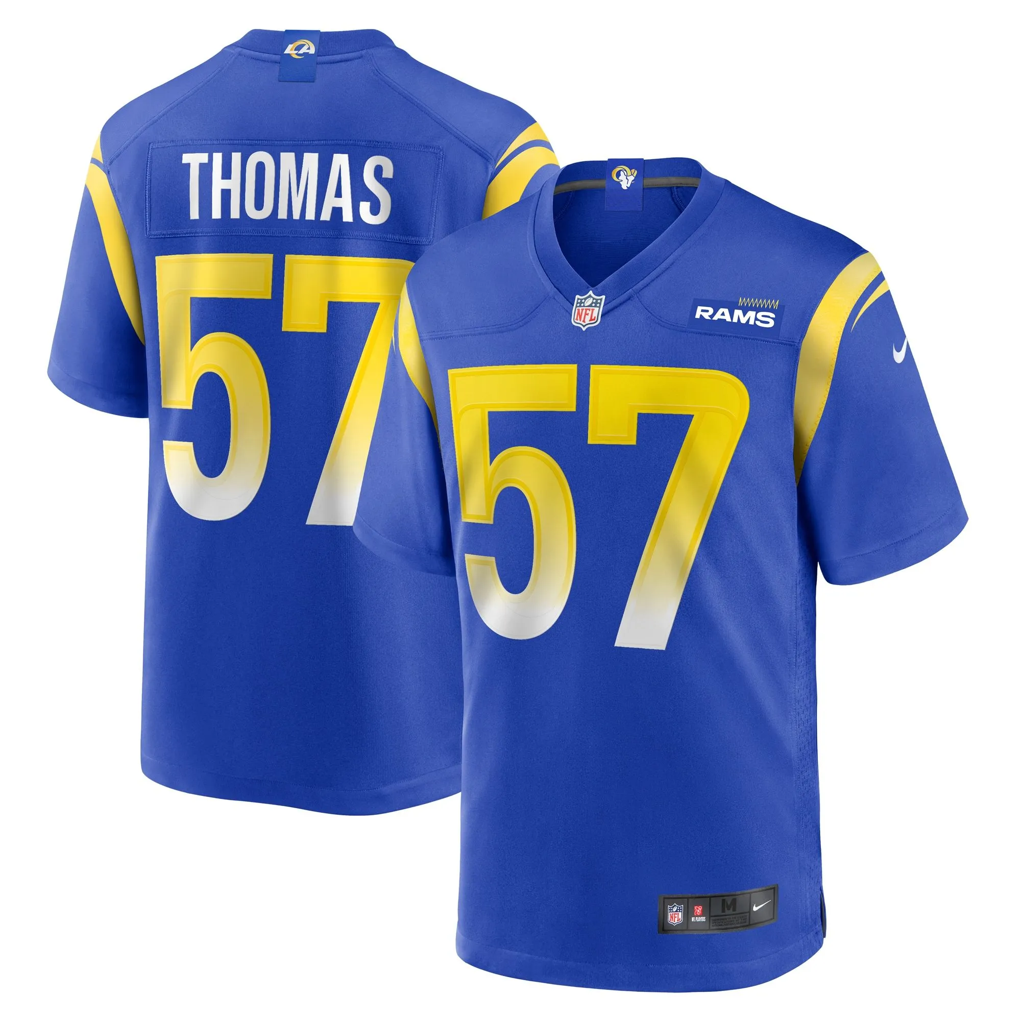 Zachary Thomas Los Angeles Rams  Team Game Jersey -  Royal