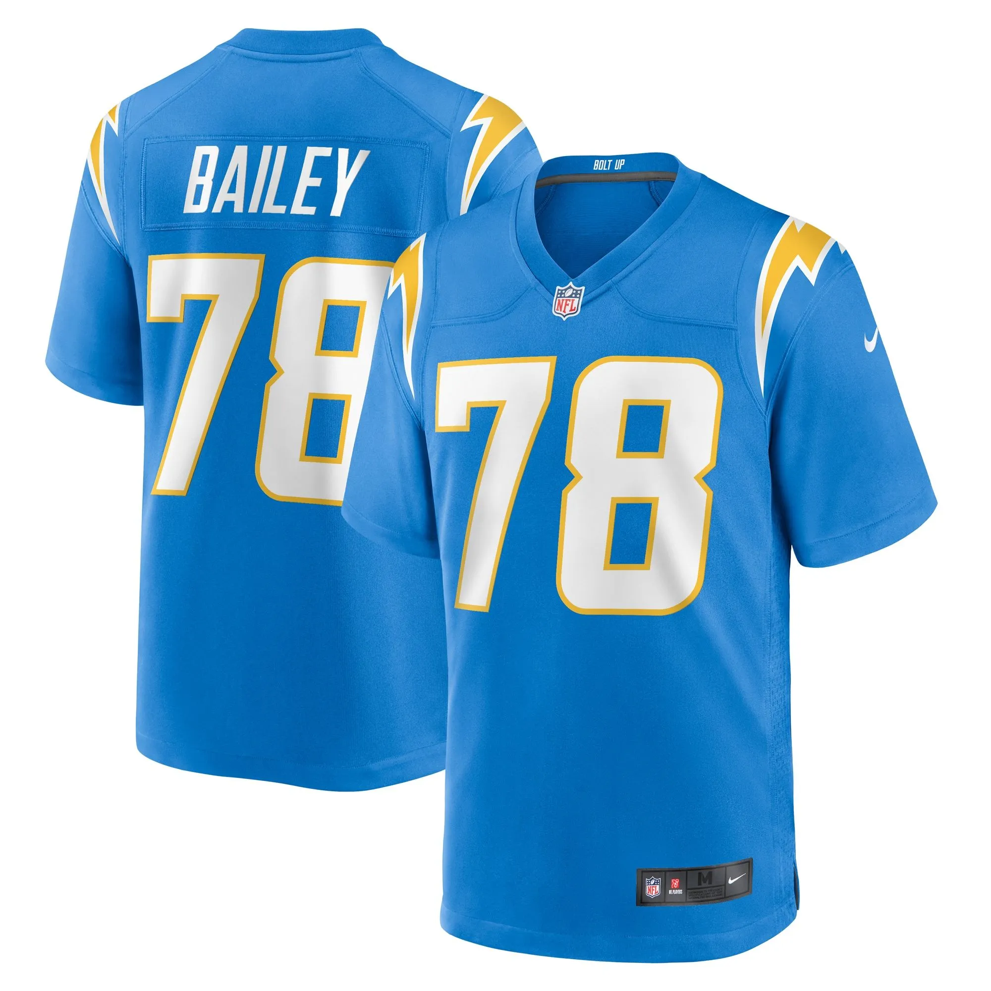 Zack Bailey Los Angeles Chargers  Player Game Jersey - Powder Blue