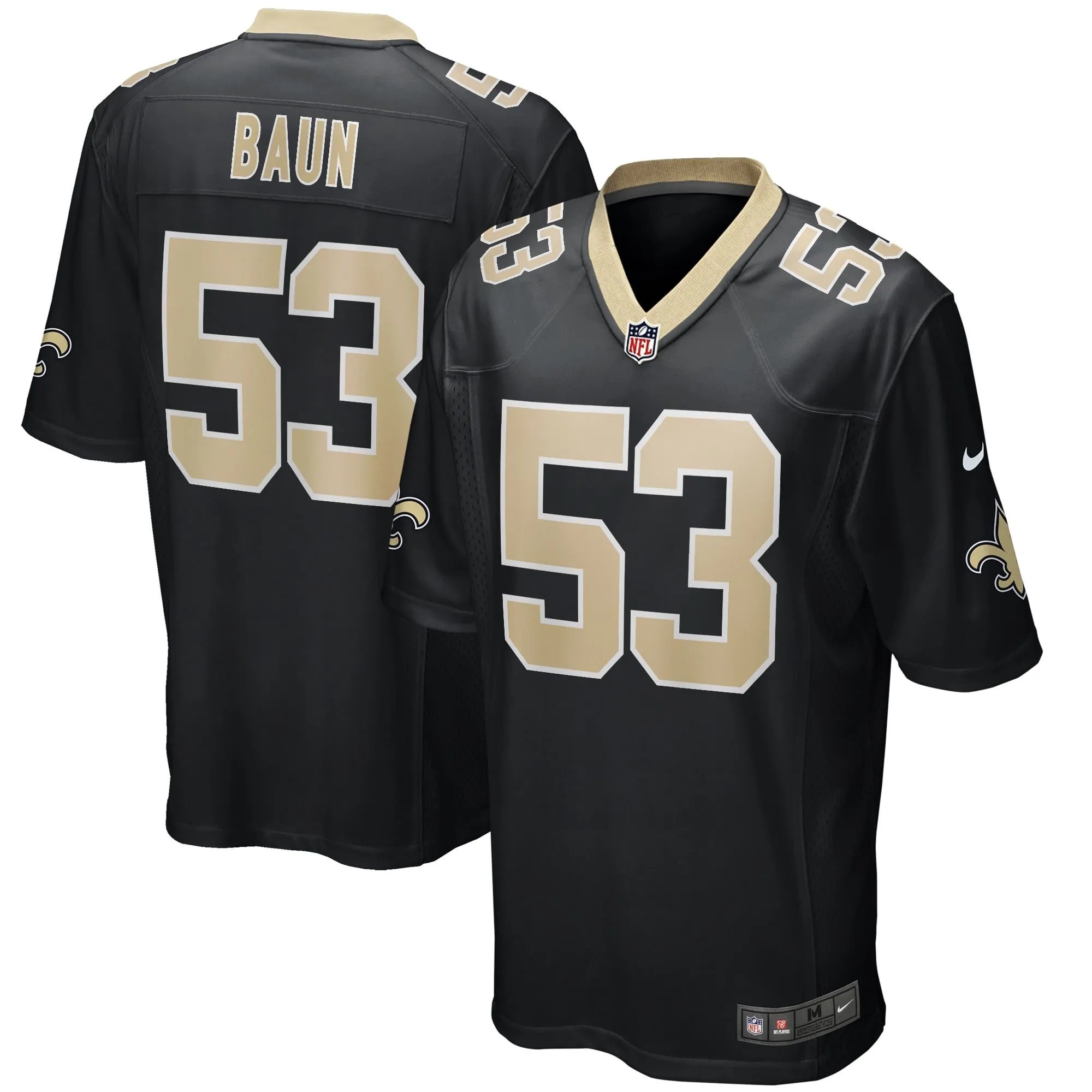 Zack Baun New Orleans Saints  Game Player Jersey - Black