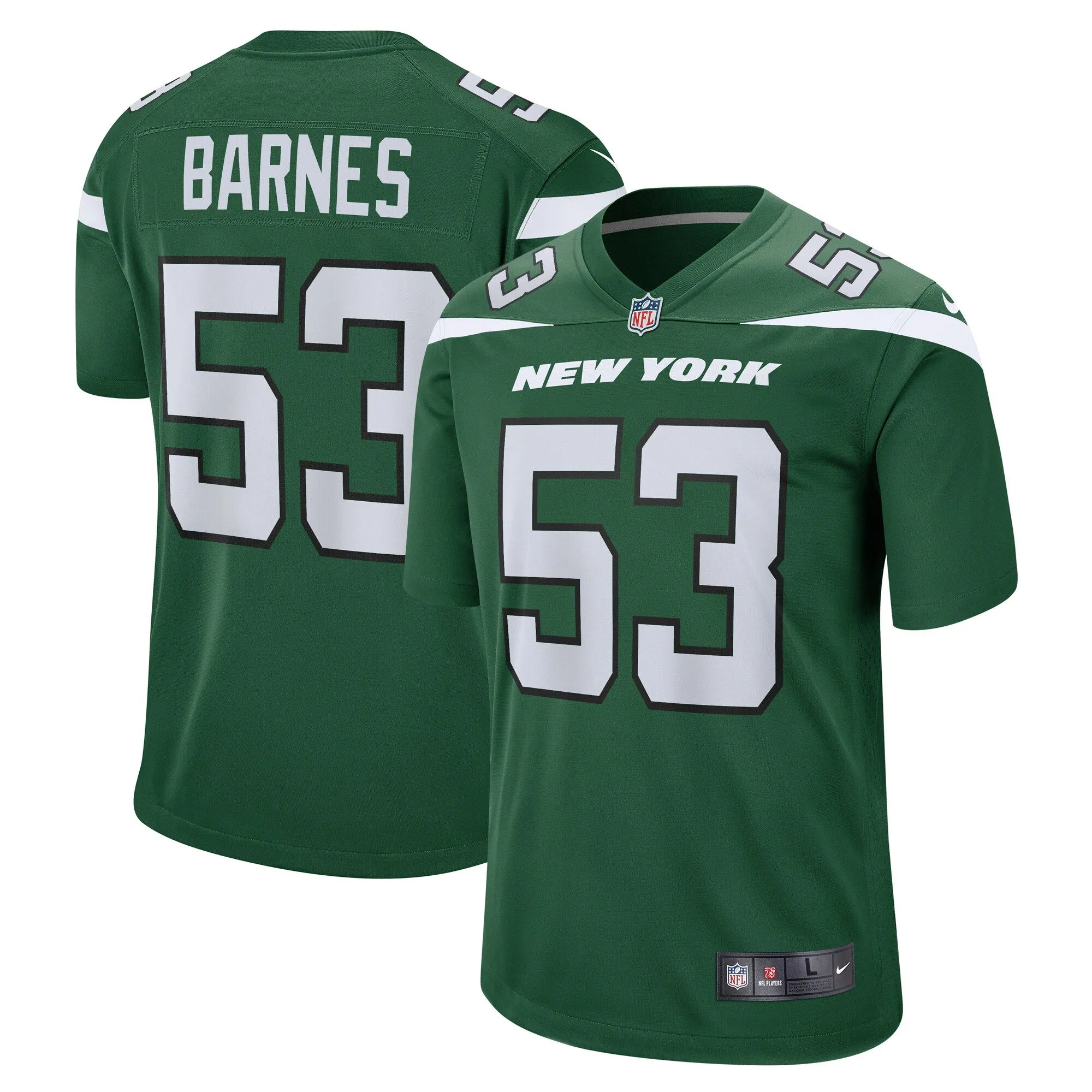 Zaire Barnes New York Jets   Game Jersey - Gotham Green