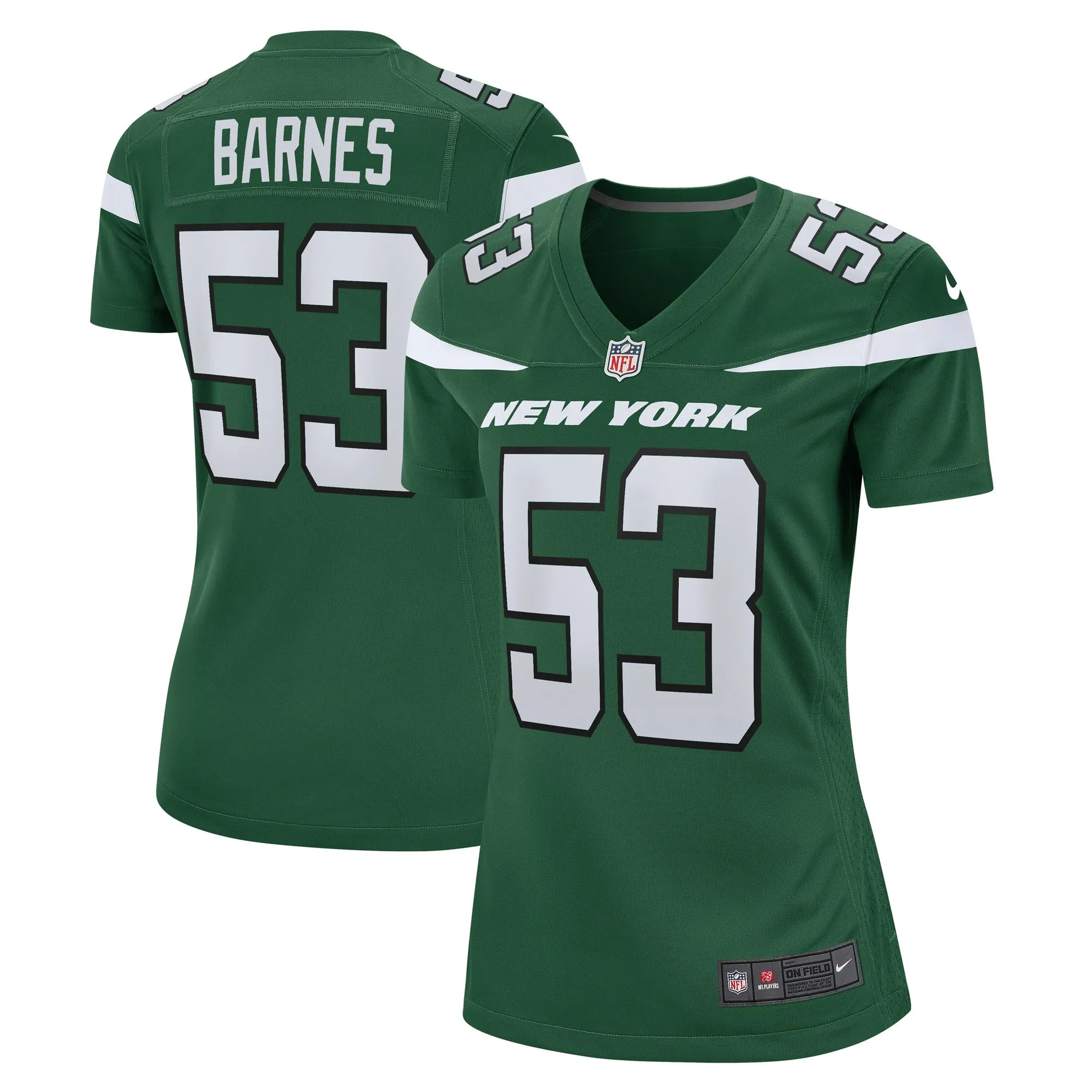 Zaire Barnes New York Jets  Women's  Game Jersey - Gotham Green