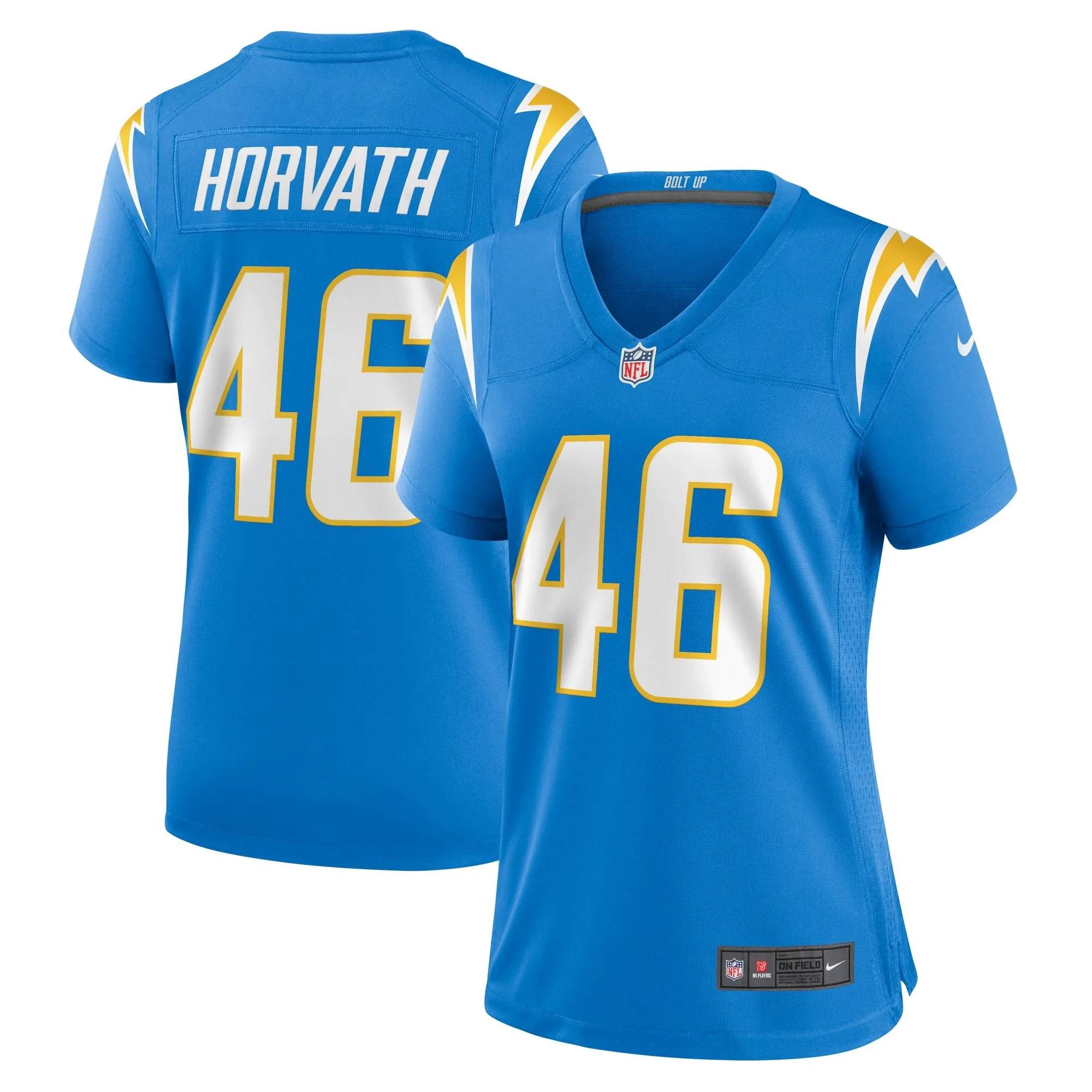 Zander Horvath Los Angeles Chargers  Women's  Game Jersey -  Powder Blue