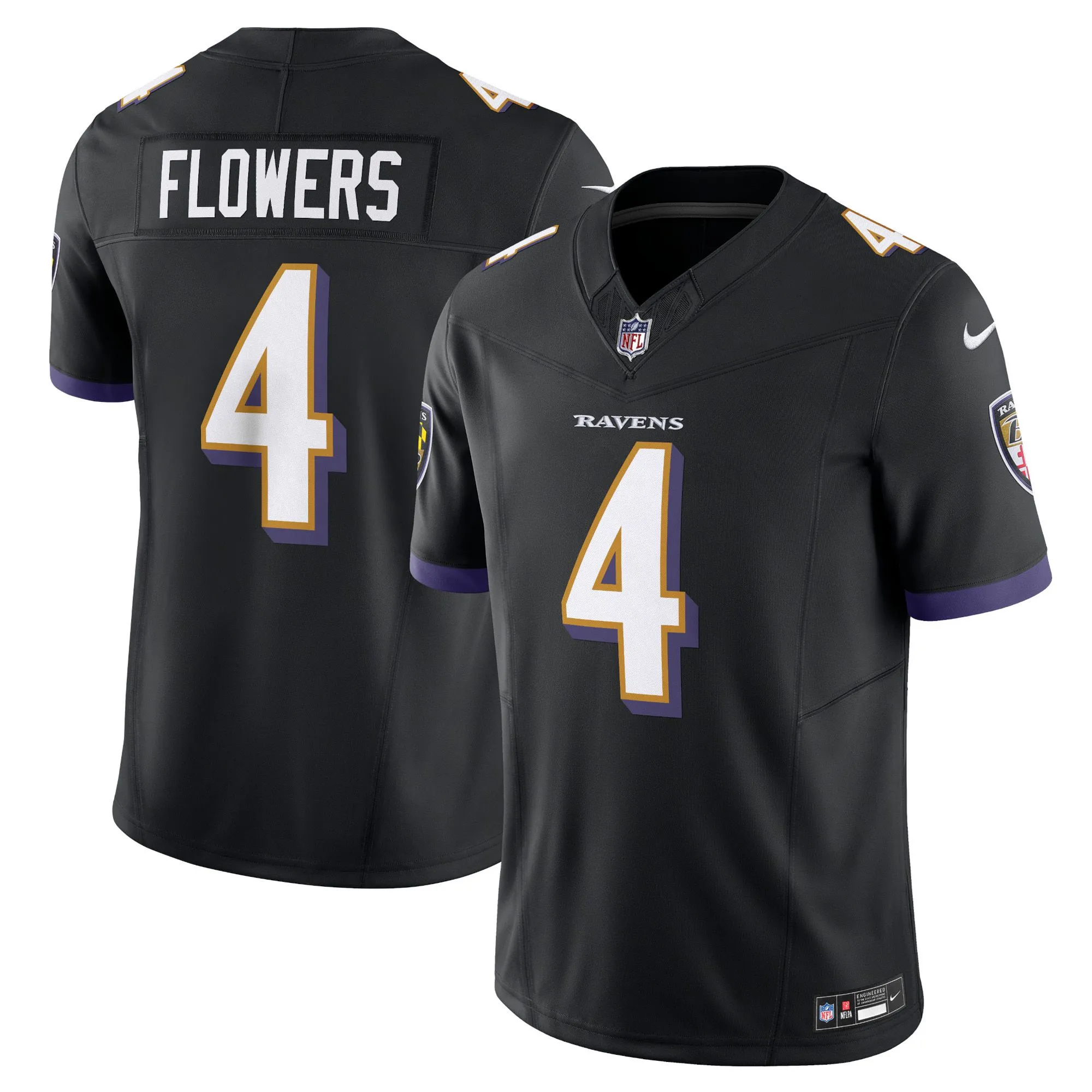 Zay Flowers Baltimore Ravens  Alternate Vapor F.U.S.E. Limited Jersey - Black