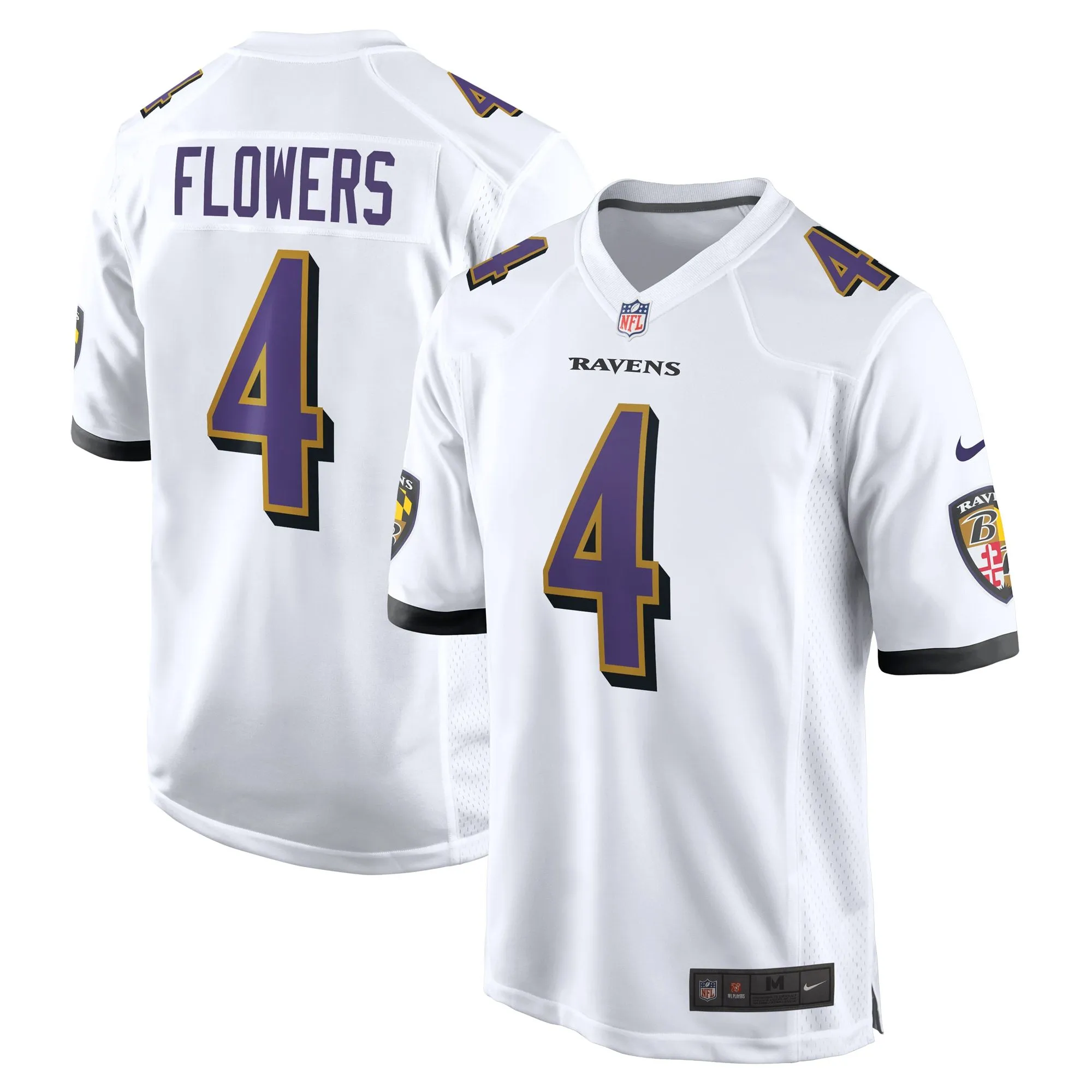 Zay Flowers Baltimore Ravens   Game Jersey -  White