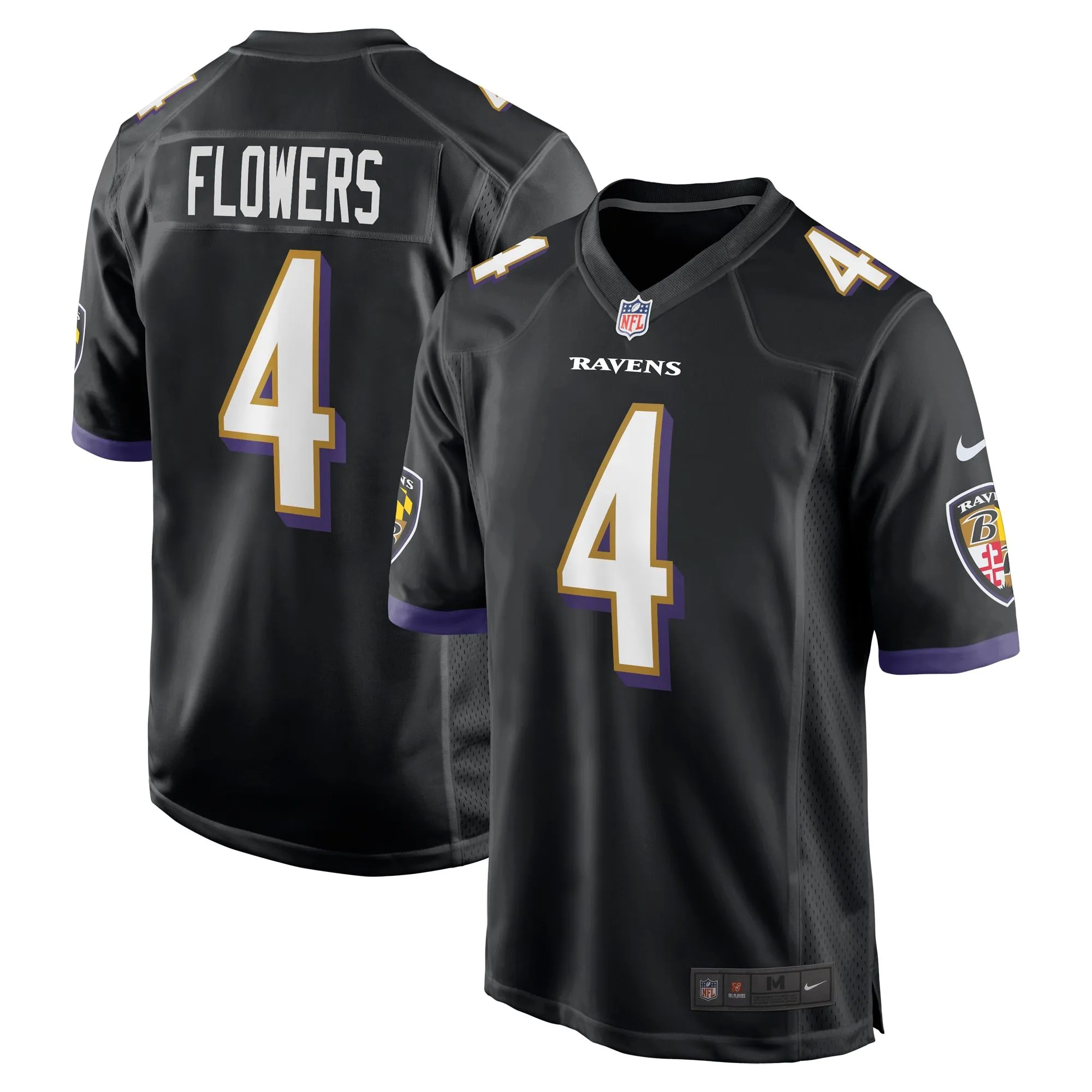 Zay Flowers Baltimore Ravens  Team Game Jersey - Black