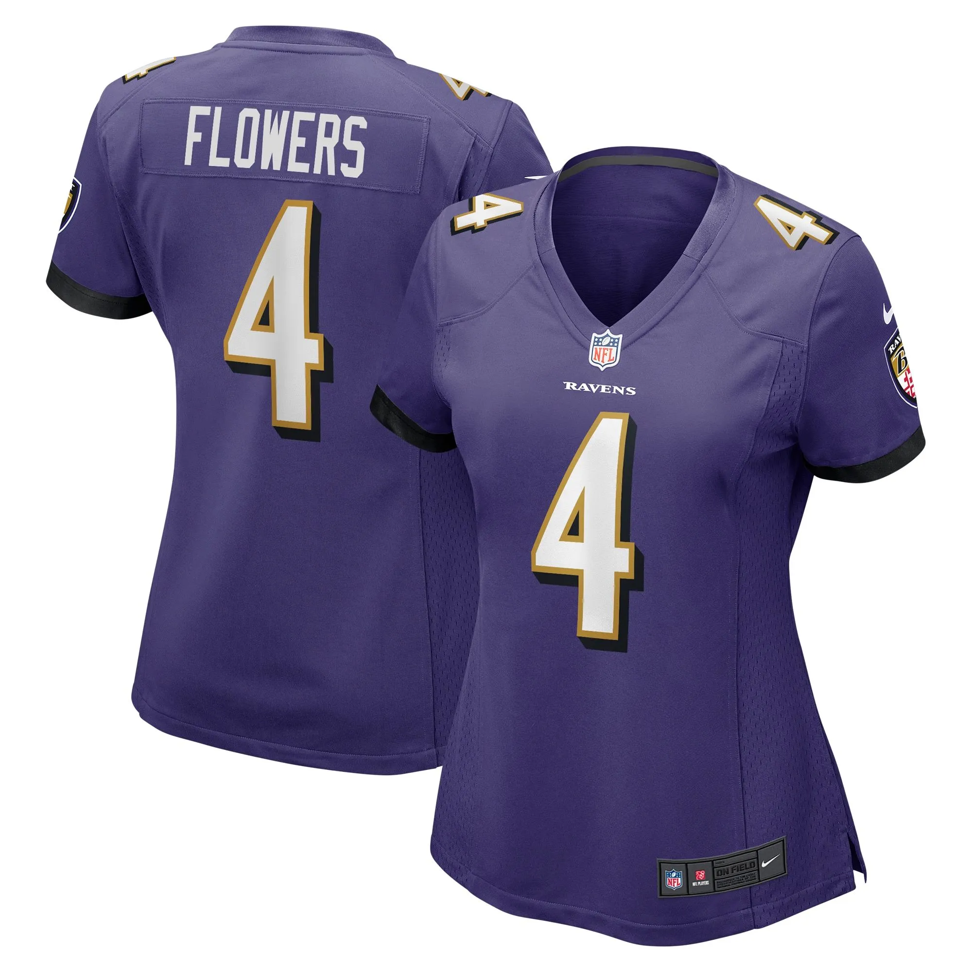 Zay Flowers Baltimore Ravens  Women's Team Game Jersey - Purple