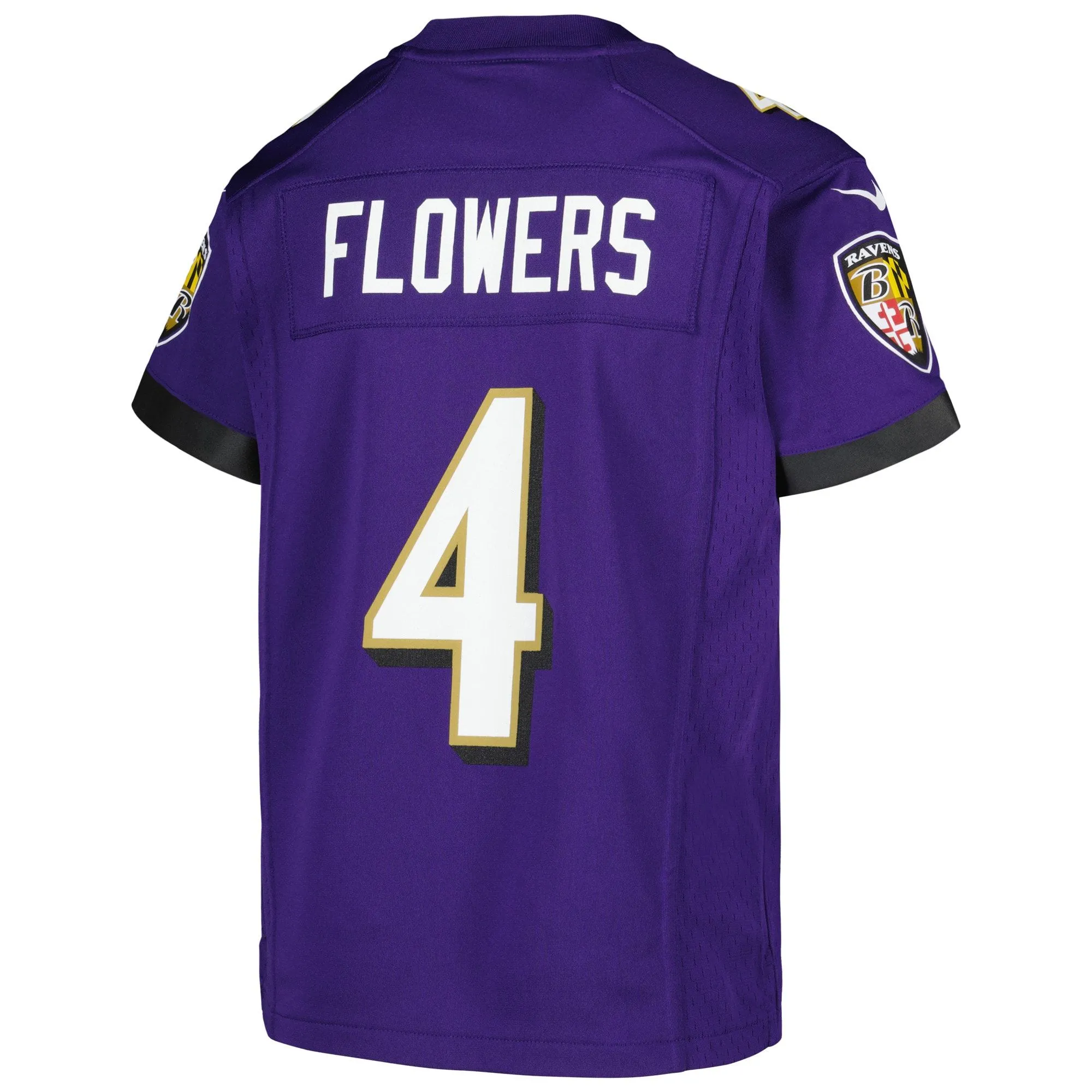 Zay Flowers Baltimore Ravens  Youth Game Jersey - Purple