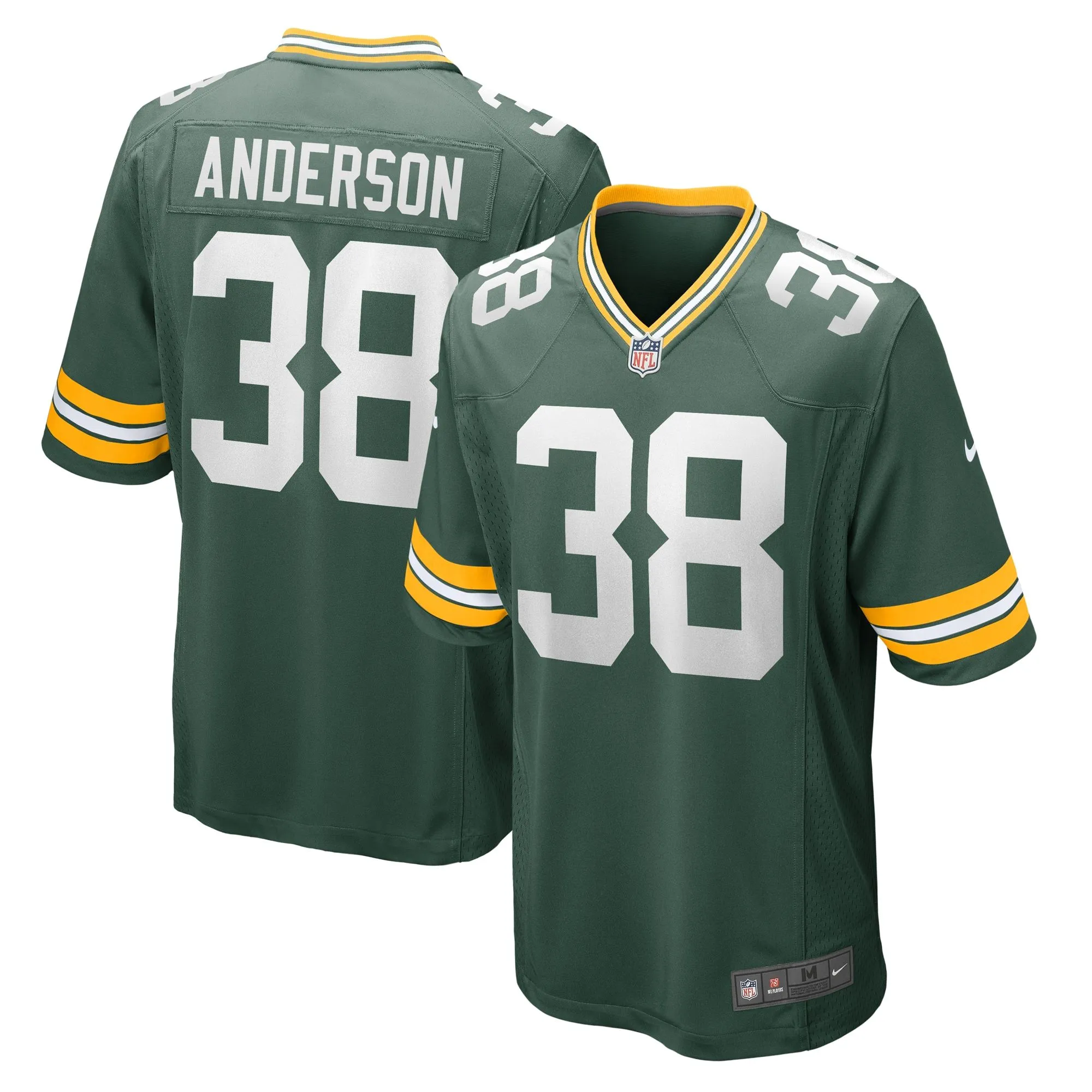 Zayne Anderson Green Bay Packers  Team Game Jersey -  Green