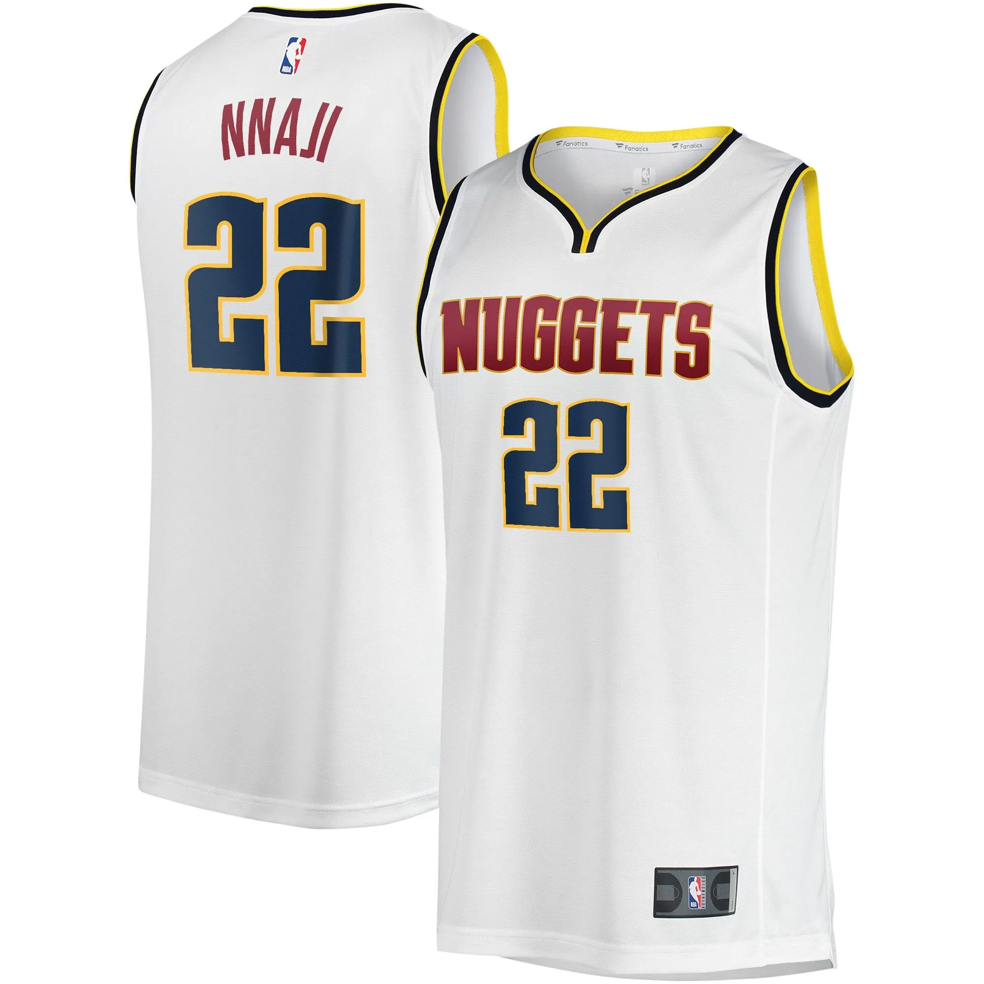 Zeke Nnaji Denver Nuggets Fanatics Branded Youth Fast Break Player Jersey - Association Edition - White