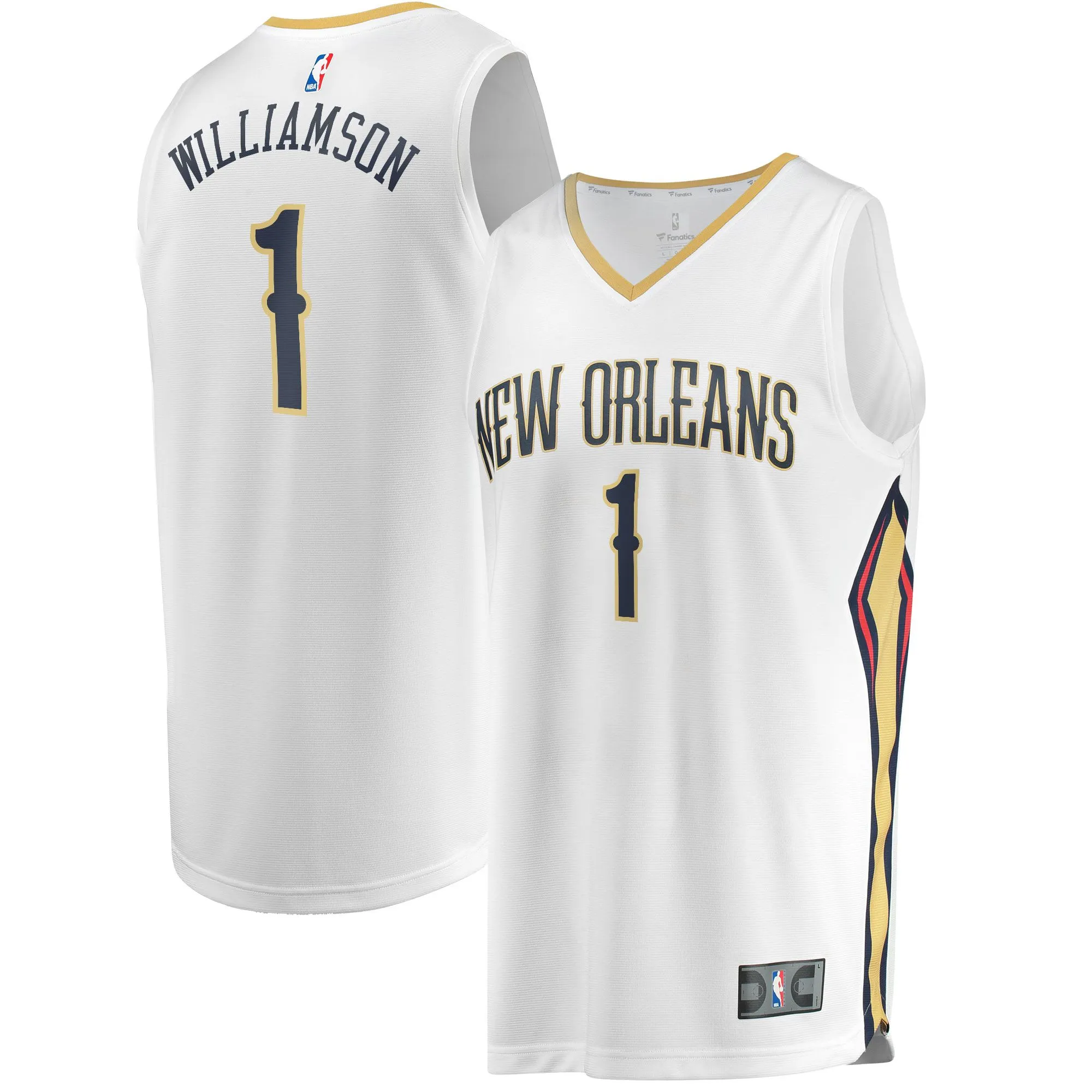 Zion Williamson New Orleans Pelicans Fanatics Branded Replica Fast Break Jersey White - Association Edition