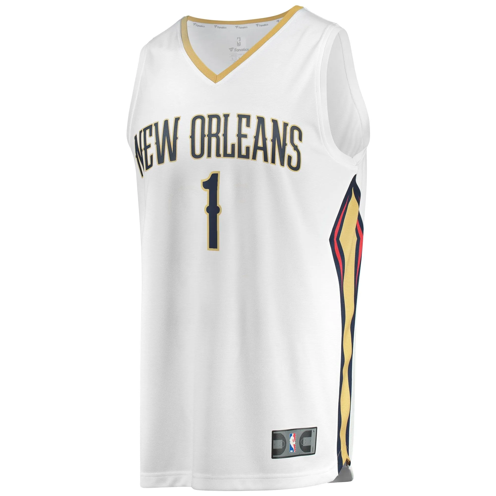 Zion Williamson New Orleans Pelicans Fanatics Branded Replica Fast Break Jersey White - Association Edition