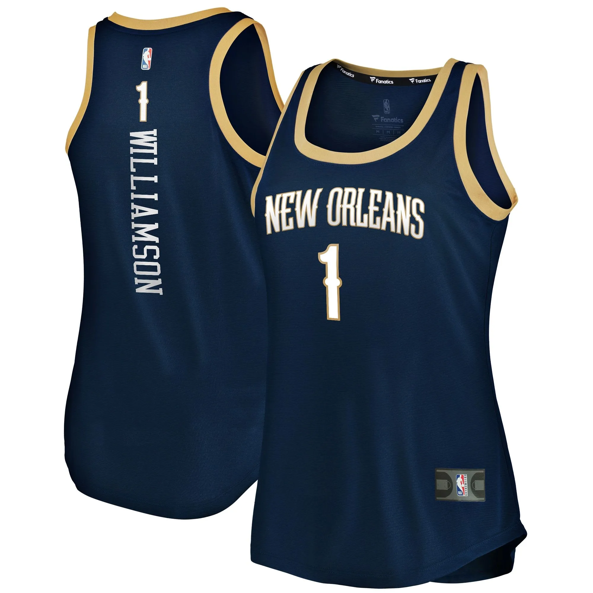 Zion Williamson New Orleans Pelicans Fanatics Branded Women's Fast Break Team Tank Jersey - Icon Edition - Navy