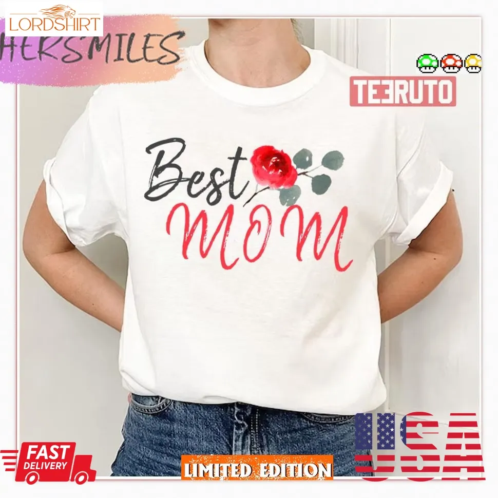 Best Mom Red Rose Watercolor Mother's Day Shirt