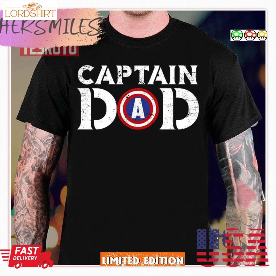 Captain Dad American Flag Father's Day Shirt