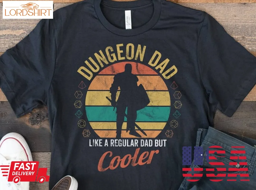 Dnd Dungeon Dad Shirt Funttrpg D&038;D Fathers Day Shirt