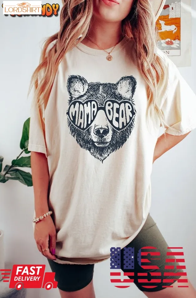 Mama Bear Shirt, Cute Mom Bear Sweatshirt Retro Vintage Mama T Shirt