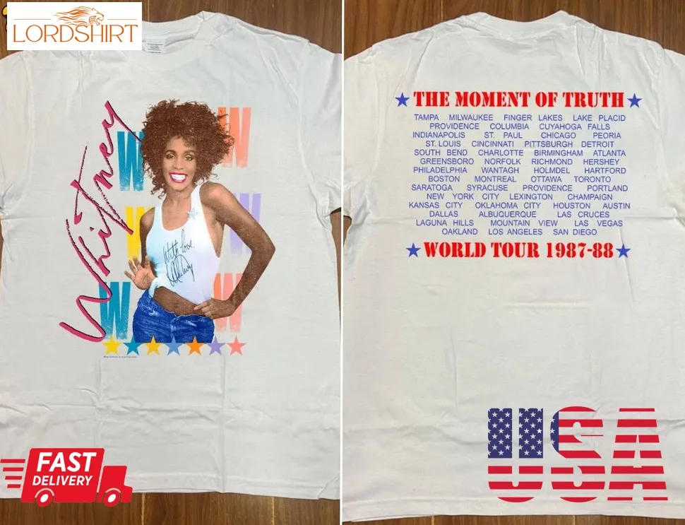 Vtg Whitney Houston The Moment Of Truth World Tour 1987 88 T Shirt