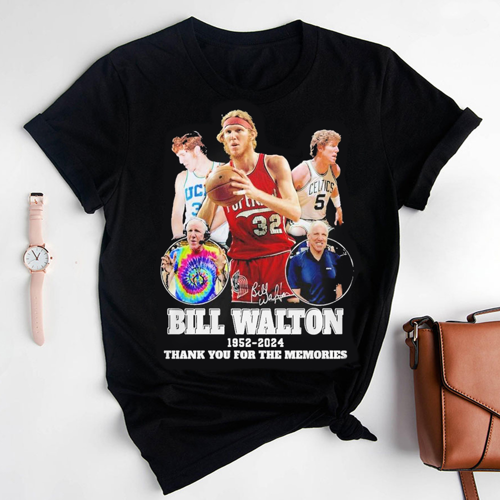 Bill Walton 1952-2024 Thank You For The Memories Signature Shirt