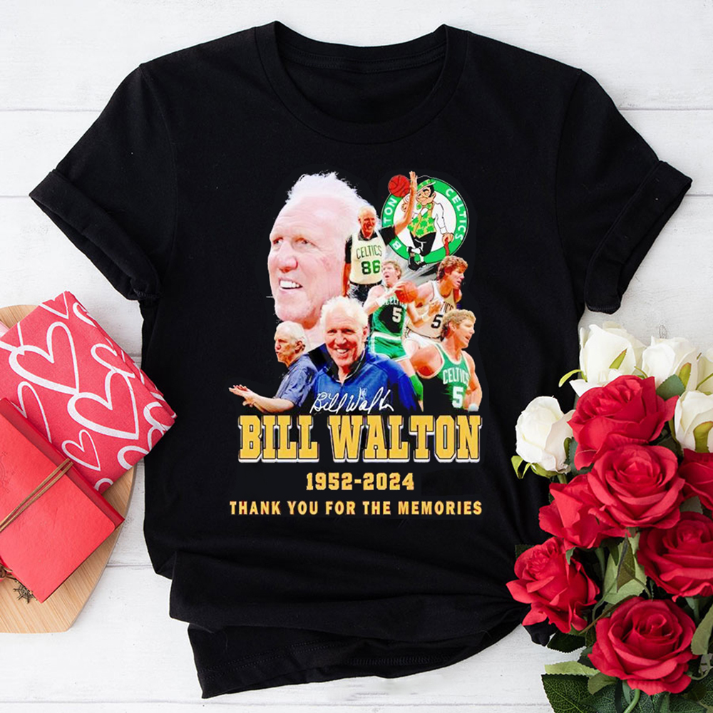 Celtics Bill Walton 1952-2024 Thank You For The Memories Signature Shirt