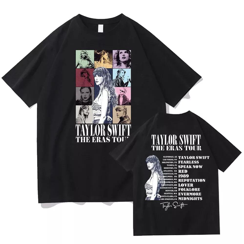 Eras Tour Sleeve Swiftie Fan Concert Taylor Swift Print T-shirt Unisex Short