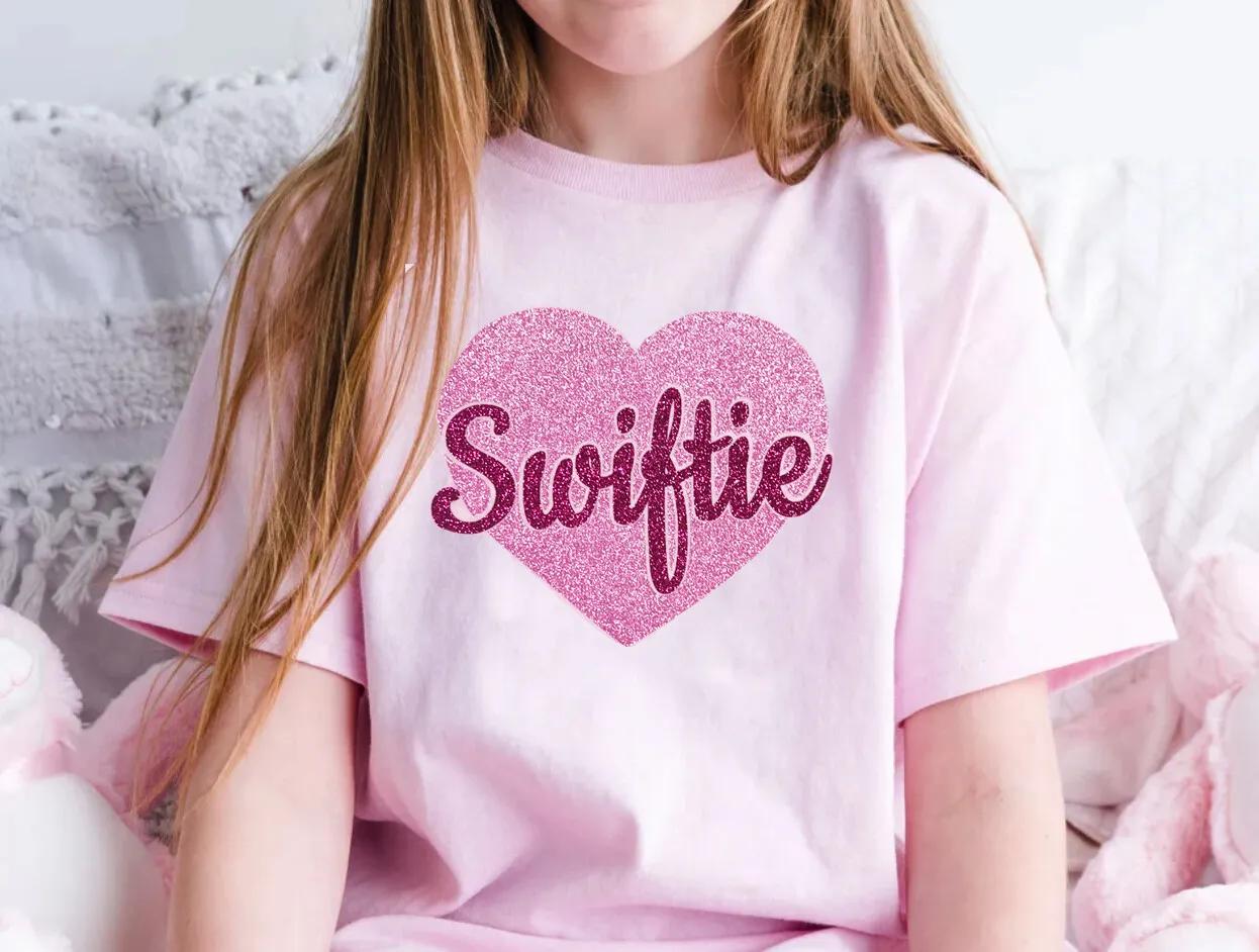 Swiftie Glitter Heart Shirt, Taylor Fan Eras Concert Swifty Gift