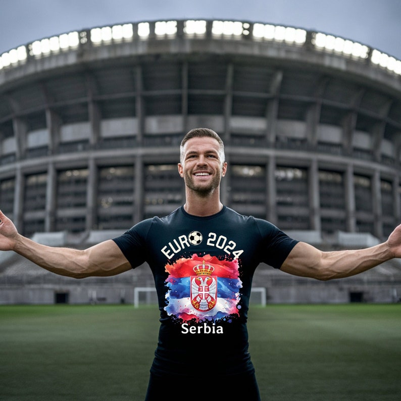 T-Shirt Football European Championship 2024 Serbia, Euro 2024