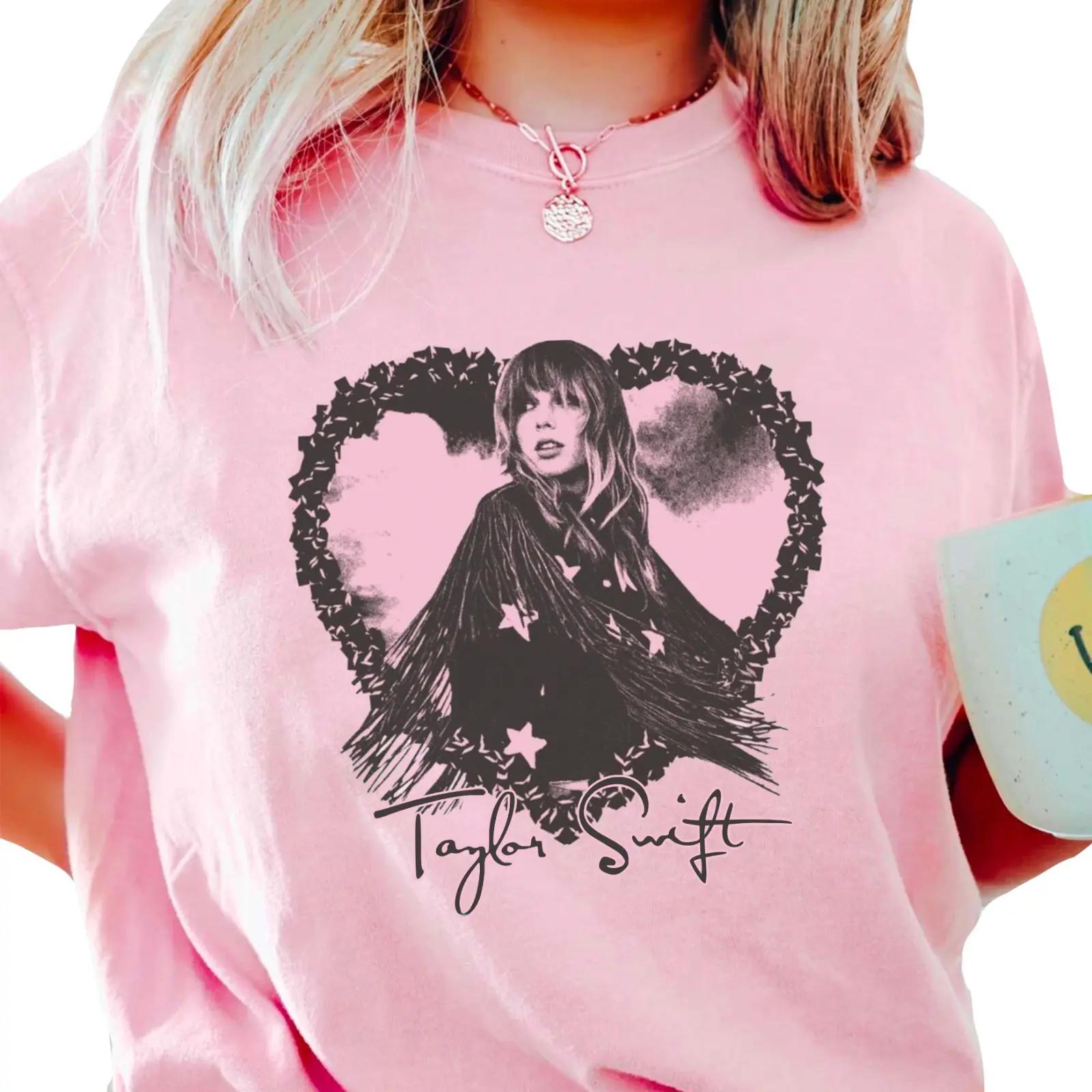 Taylor Pink Heart Swift Tshirt Tee Unisex Gift For Swiftie Taylor Shirt