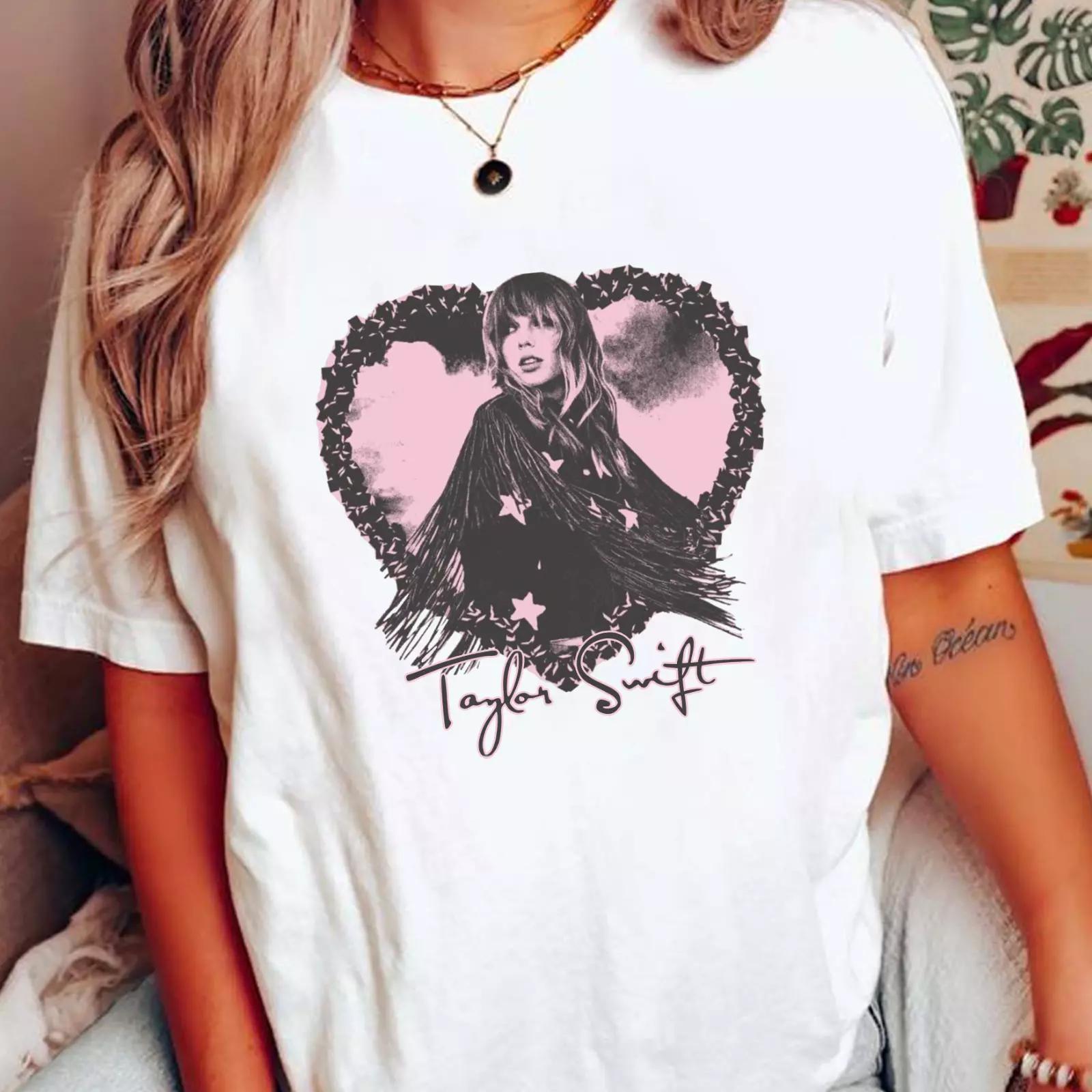 Taylor Pink Heart Swift Tshirt Tee Unisex Gift For Swiftie Taylor Shirt