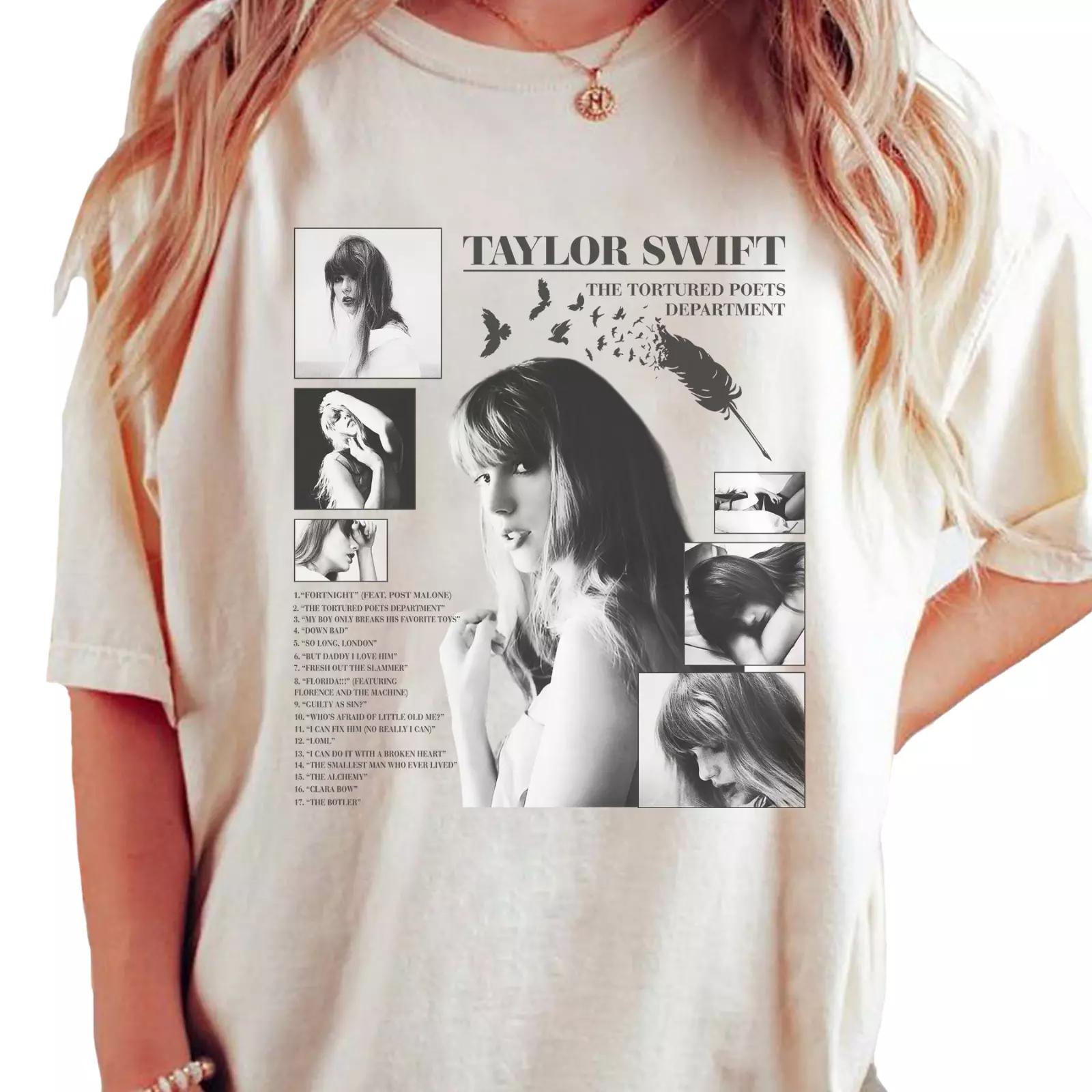 Tortured Poets Department TTPD Merch Tee Swift Swiftie Taylor Shirt Album Art