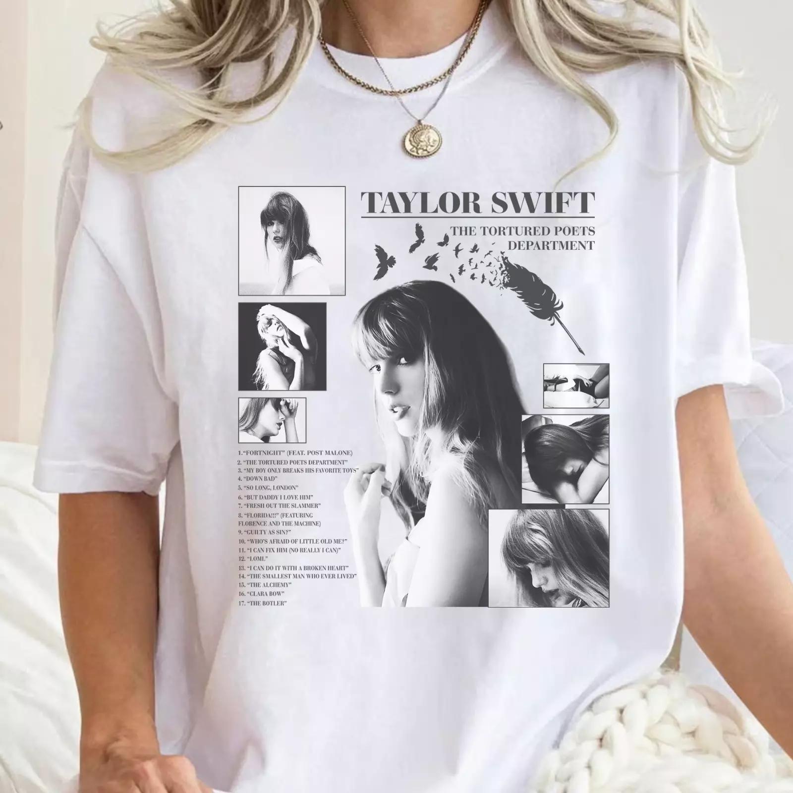 Tortured Poets Department TTPD Merch Tee Swift Swiftie Taylor Shirt Album Art